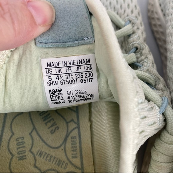 Adidas x Pharrell Williams Hu Knit Sneakers Beige Green US 5 EU 37 - Picture 8 of 11